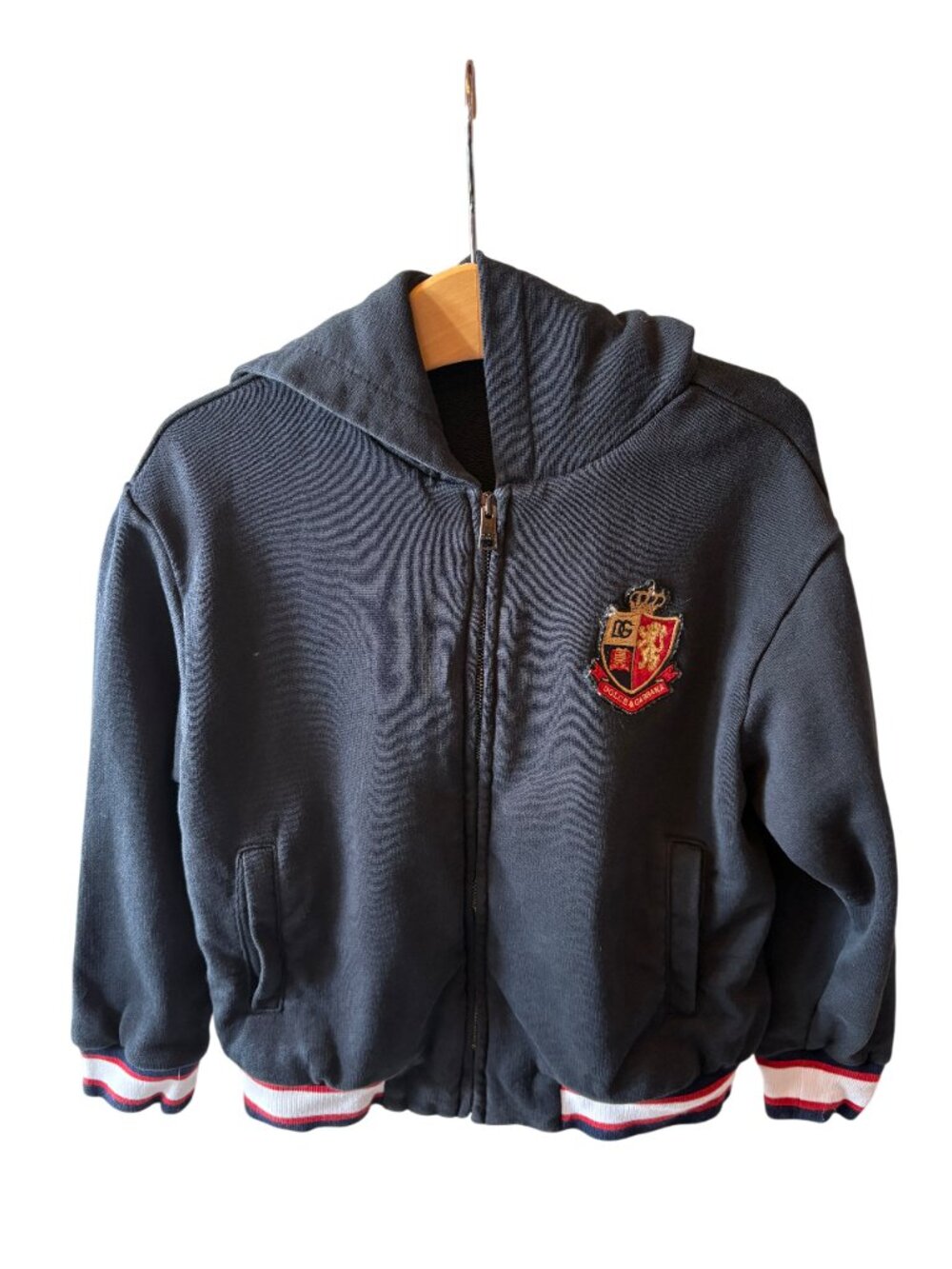 Dolce & Gabbana Black Zip-Up Hoodie Size 3